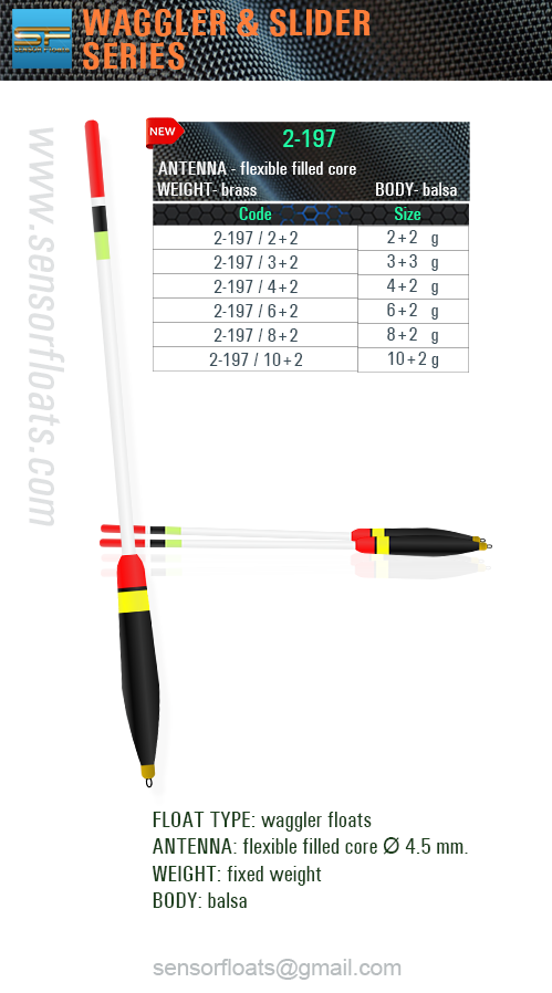 Mini waggler equipped with multicolor antenna 6,5 mm. + interchangeable antenna with Starlight 4.5 mm. Kiel polycarbonate! Suitable for fishing in closed reservoirs crucian carp, rudd and chub. Mini waggler equipped with multicolor antenna 6,5 mm. + interchangeable antenna with Starlight 4.5 mm. Kiel polycarbonate! Suitable for fishing in closed reservoirs crucian carp, rudd and chub.