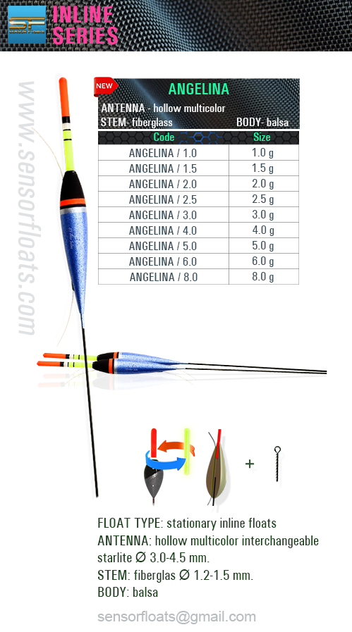 Angelina-inline sf, sensor, angelina, sensor floats, sensor team, 釣り山車, rybárske plaváky, Fëscherei schwëmmt, carrosses de pesca, veiði fljóta, snámh iascaireachta, צף דיג, риболовни плувки, fishing floats, iasgach ag iasgach, fiske flyter, rybářské plováky, ribolov pluta, flotteurs de pêche, kalastus kelluu, horgász úszók, риболовецькі поплавки, balıkçılık yüzer, ribiški plovec, поплавки, plute de pescuit, visdobbers, fiske flyter, Fischen schwimmt, flotadores de pesca, spławiki, bóias de pesca, αλιεία επιπλέει, galleggianti da pesca, flotteurs de pêche balsa, floats, inline, posen, flotteur, carp, rohacell