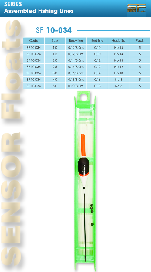 SF 10-034 assembled, fishing, lines, sensor,