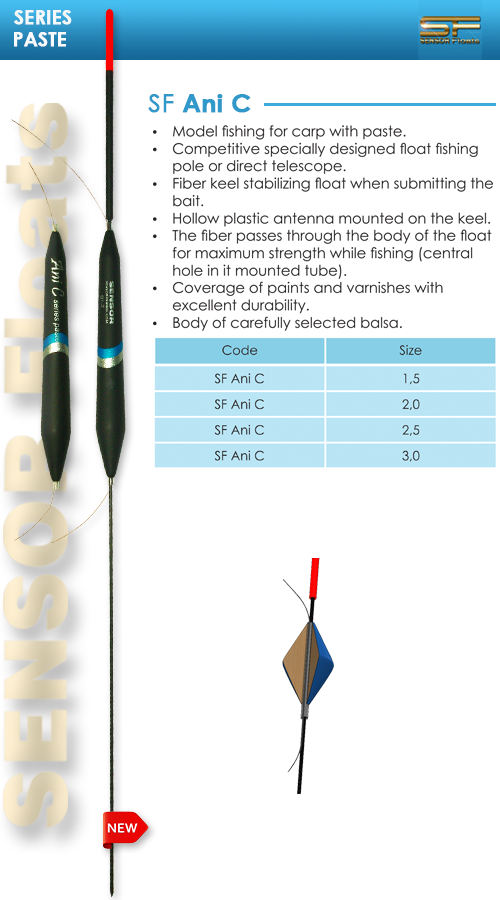 SF ANI C -INLINE PASTE плувки, fishing, floats, carbon, sensor, team, balsa, flotteurs, galleggiante, fischschwimmer, hal úszók, inline, waggler