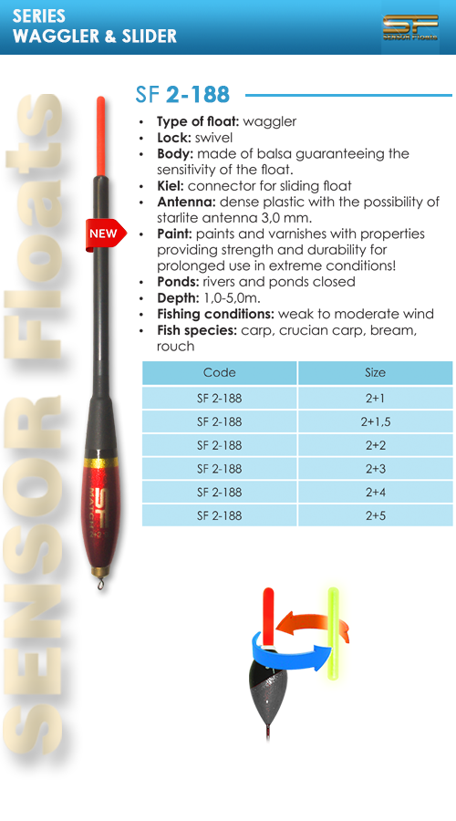 SF 2-188 STRLITE 3.0 MM. плувки, fishing, floats, carbon, sensor, team, balsa, flotteurs, galleggiante, fischschwimmer, hal úszók, inline, waggler