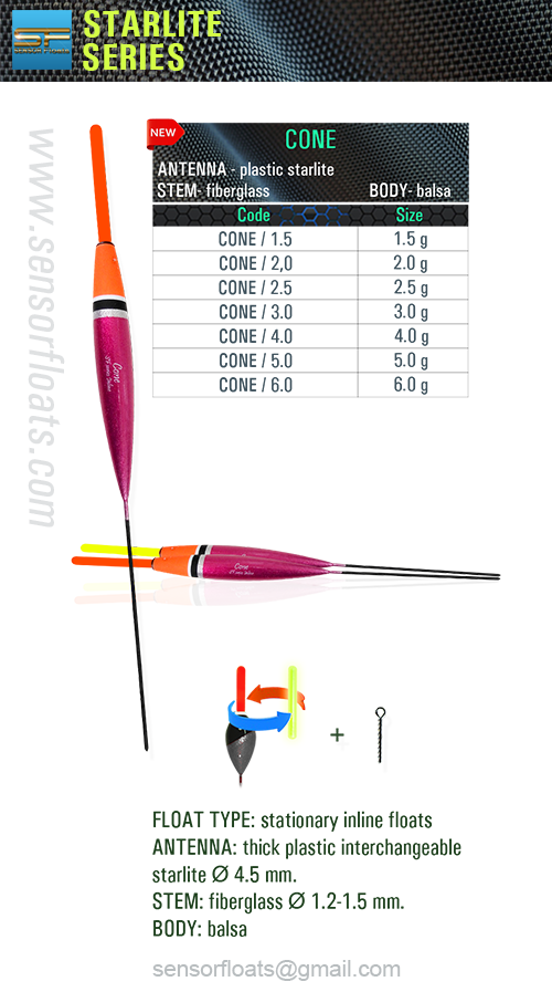 Cone sf, sensor, cone, sensor floats, sensor team, 釣り山車, rybárske plaváky, Fëscherei schwëmmt, carrosses de pesca, veiði fljóta, snámh iascaireachta, צף דיג, риболовни плувки, fishing floats, iasgach ag iasgach, fiske flyter, rybářské plováky, ribolov pluta, flotteurs de pêche, kalastus kelluu, horgász úszók, риболовецькі поплавки, balıkçılık yüzer, ribiški plovec, поплавки, plute de pescuit, visdobbers, fiske flyter, Fischen schwimmt, flotadores de pesca, spławiki, bóias de pesca, αλιεία επιπλέει, galleggianti da pesca, flotteurs de pêche balsa, floats, inline, posen, flotteur, carp, rohacell