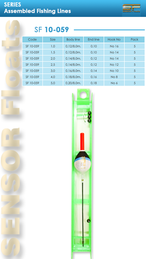 SF 10-059 assembled, fishing, lines, sensor,