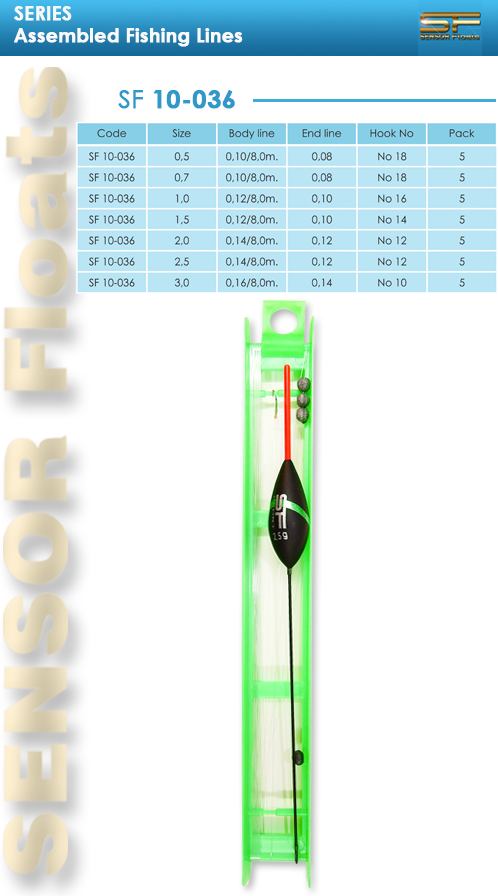 SF 10-036 assembled, fishing, lines, sensor,