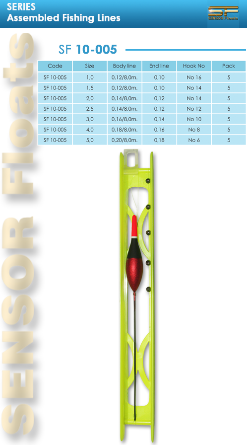 SF 10-005 assembled, fishing, lines, sensor,