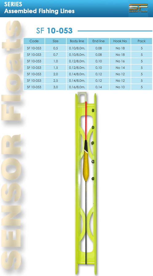 SF 10-053 assembled, fishing, lines, sensor,