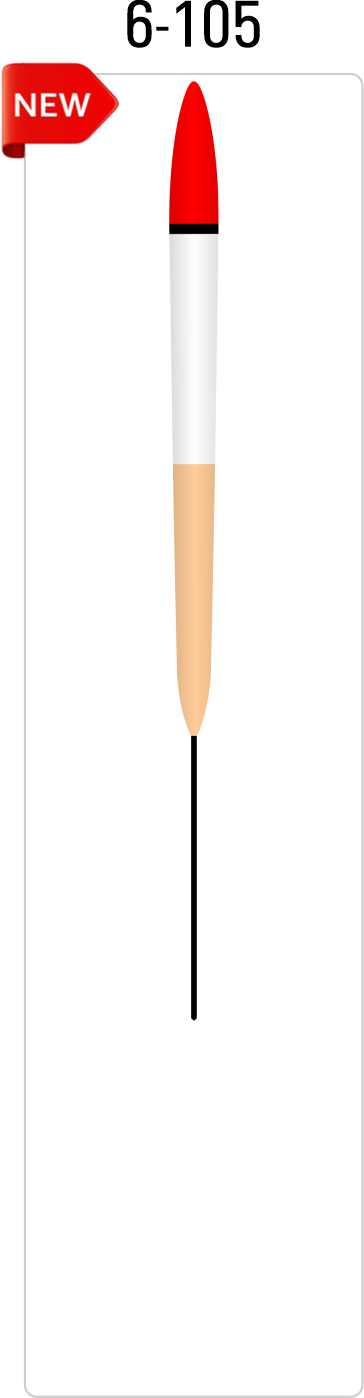 6-105 fishing float with balsa antenna, slim balsa body, and fiberglass stem for lake and river fishing