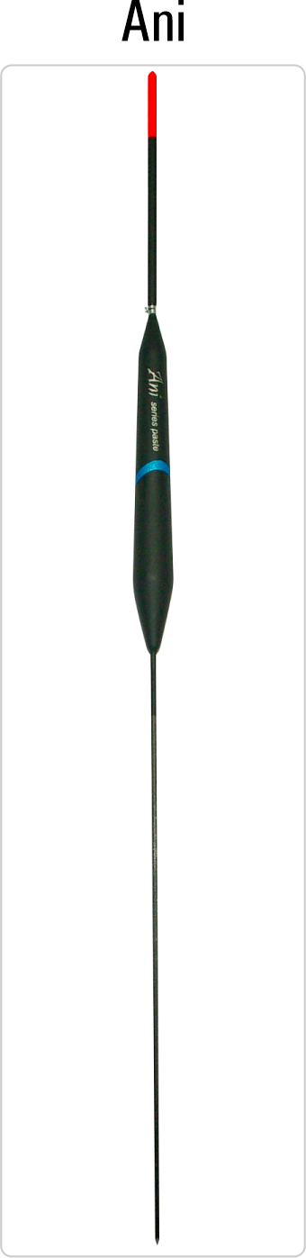 Ani carp fishing float with hollow plastic antenna and fiberglass stem, designed for paste bait fishing