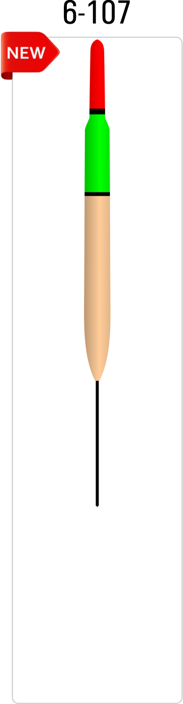 6-107 fishing float with balsa antenna, balsa body, and fiberglass stem for precise fishing