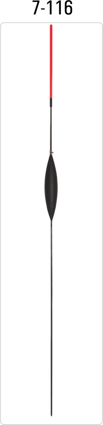 Competition float model 7-116 with slim balsa body and hollow-fiberglass antenna