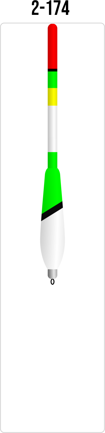Mini Waggler 2-174 – Balsa Float with 5 mm Multicolor Antenna SENSOR FLOATS 2-174 mini waggler fishing float with green and white balsa body, 5 mm hollow multicolor antenna and duralumin swivel fitting