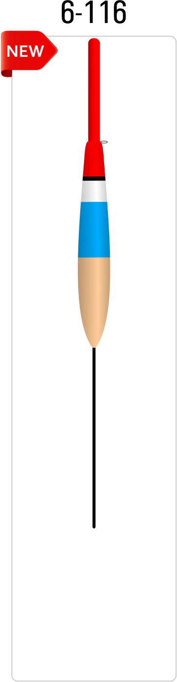 6-116 balsa fishing float with solid plastic antenna and fiberglass stem for match and river fishing
