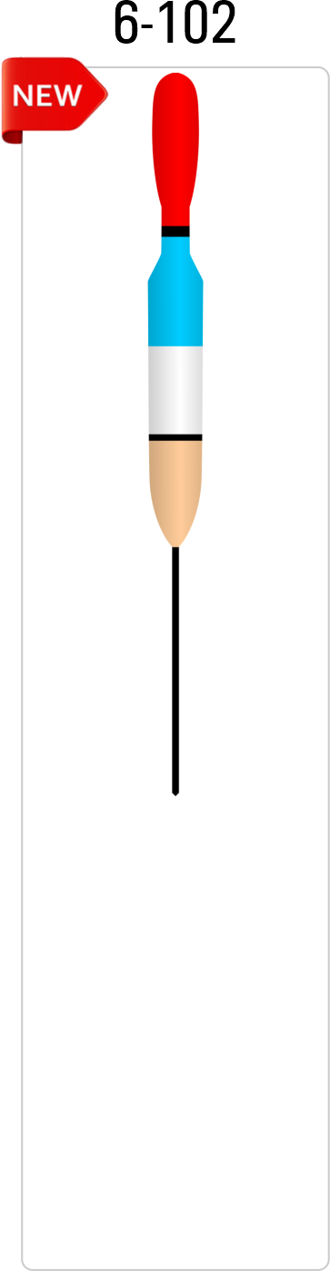 6-102 balsa fishing float for lake and river use with fiberglass stem and colored balsa antenna