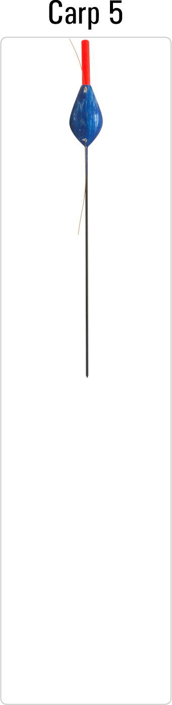 Carp 5 competition inline float with balsa body, solid plastic antenna, and fiberglass stem for carp fishing